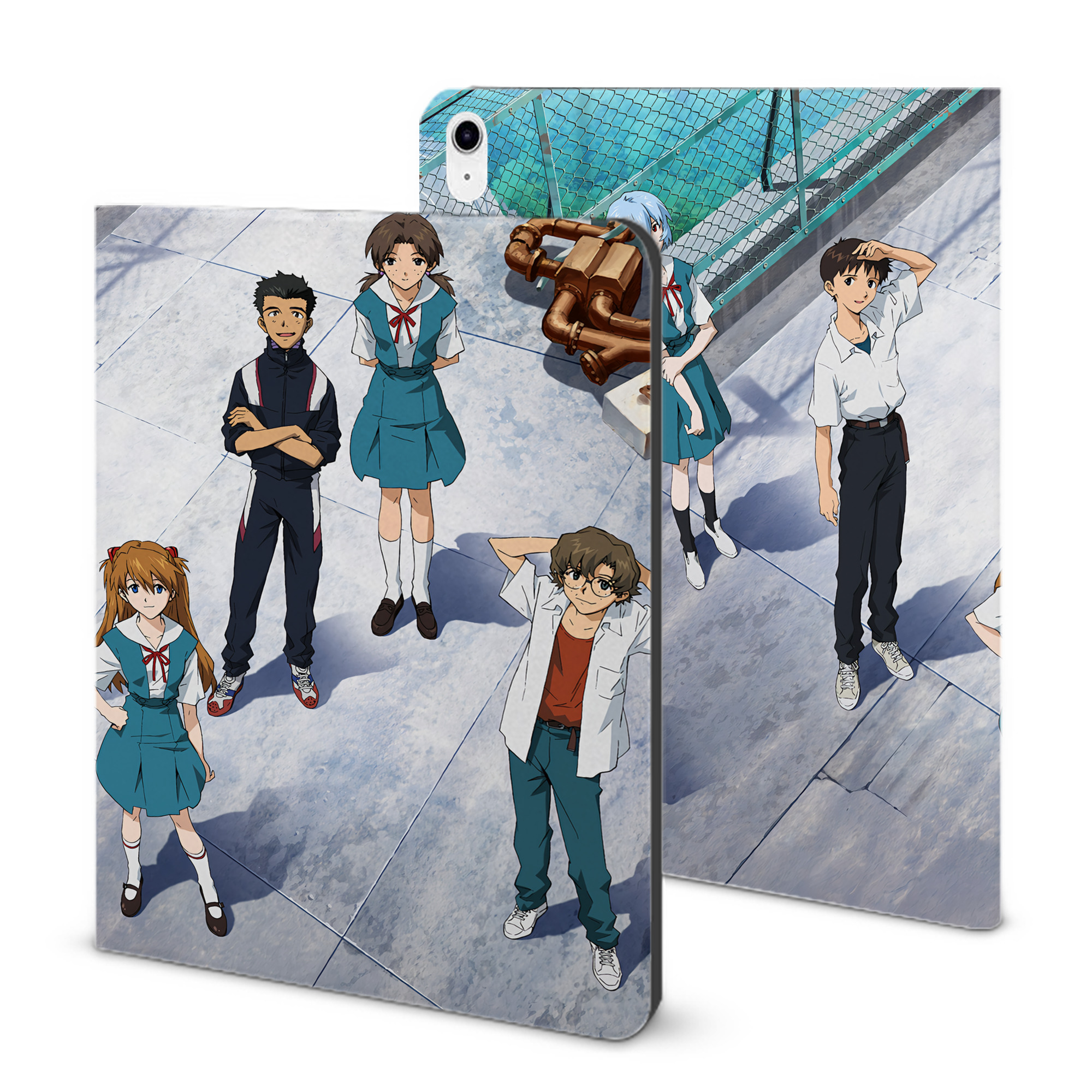 （画像用） EVA 新世紀エヴァンゲリオン IPad ケース ブック型 PUレザー TPU 耐衝撃 軽量 薄型 ペン収納なし 全面保護 IPad 各モデル対応